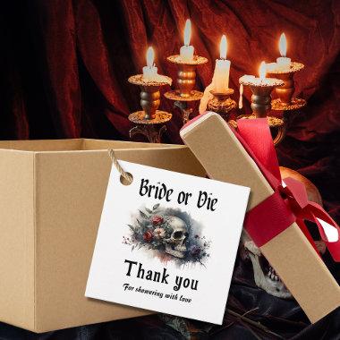 Dark Moody Gothic Bride or Die Bridal Shower Favor Tags