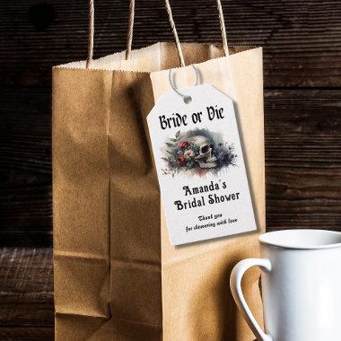 Dark Moody Gothic Bride or Die Bridal Shower Gift Tags