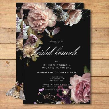 Dark Moody Pastel Opulent Floral Bridal Brunch