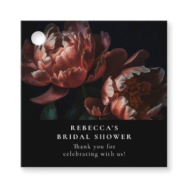 Dark Moody Romantic Florals  Favor Tags