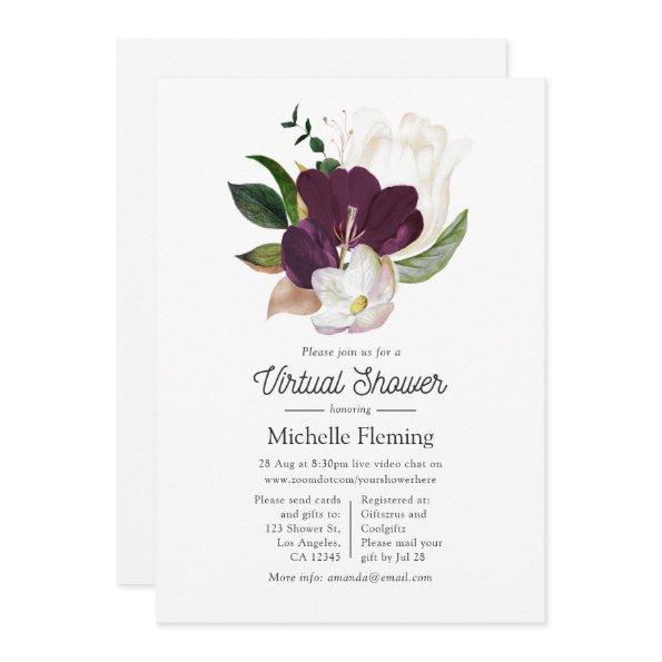 Dark Plum Velvet and White Spring Virtual Shower