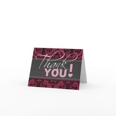 Dark Raspberry Damask Thank You