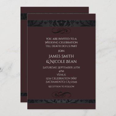 Dark Red Elegance Wedding Celebration Invitations