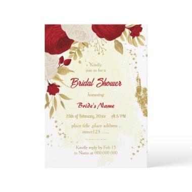 dark red & white flowers gold