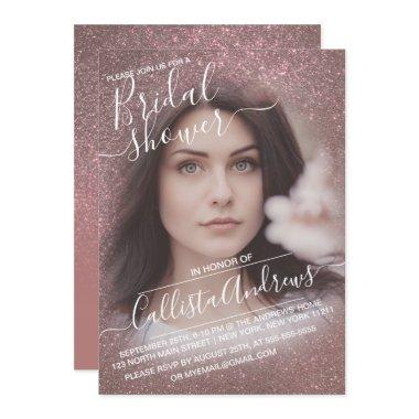 Dark Rose Gold Sparkly Glitter Photo