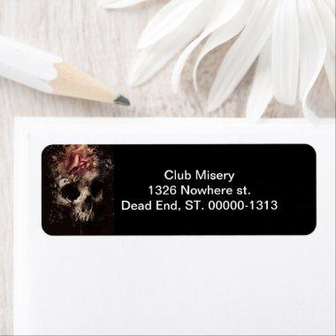 Dark Skull with Rose Gothic Wedding Set Label