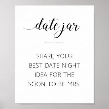 Date Idea For Wedding Couple Elegant Bridal Shower Poster