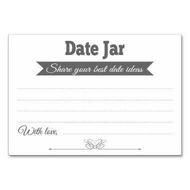 Date Jar Ideas Wedding Cards Table Cards - Grey