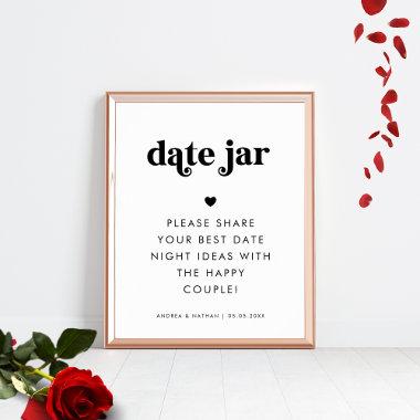 Date Jar Retro Script Minimal Bridal Shower Sign