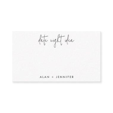 Date Night Idea Black and White Invitations