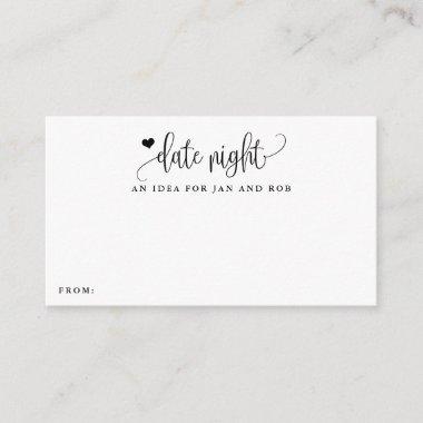 Date Night Idea Heart Minimalist Calligraphy Invitations