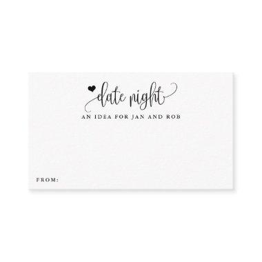 Date Night Idea Heart Minimalist Calligraphy Invitations