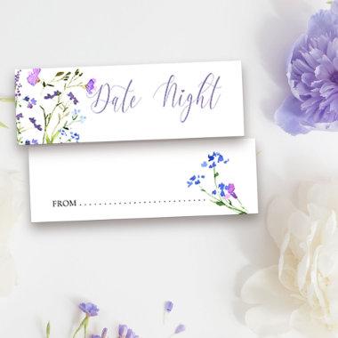Date Night Idea Purple Wildflower Advice Card