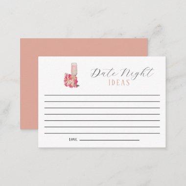 Date Night Ideas Bridal Shower Petals & Prosecco Advice Card