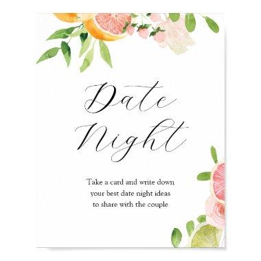 Date Night Ideas Bridal Shower Sign