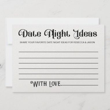 Date Night Ideas Invitations Bridal Shower Game
