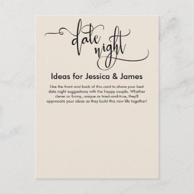 Date Night Ideas Elegant Cream Advice Card