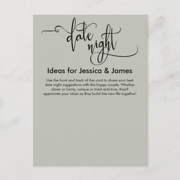 Date Night Ideas Elegant Sage Green Advice Card