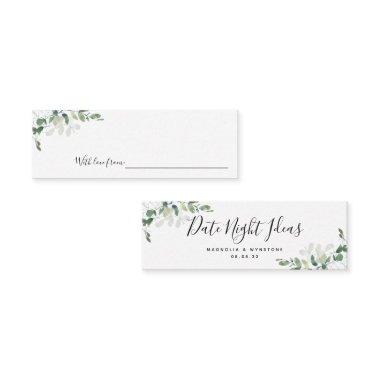 Date Night Ideas Eucalyptus Bridal Shower Wedding Calling Invitations