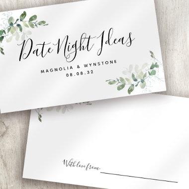 Date Night Ideas Jar Eucalyptus Bridal Shower