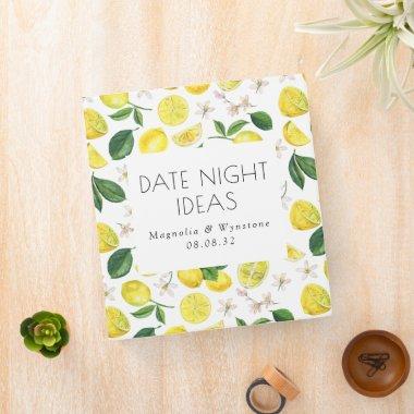 Date Night Ideas Lemons Bridal Shower Wedding 3 Ring Binder
