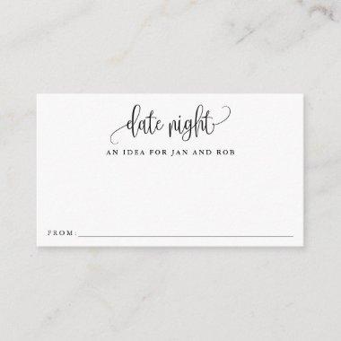 Date Night Ideas, Minimalist Calligraphy Invitations