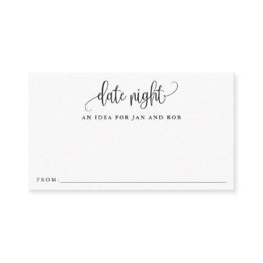 Date Night Ideas, Minimalist Calligraphy Invitations