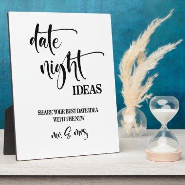Date Night Ideas sign tabletop Plaque