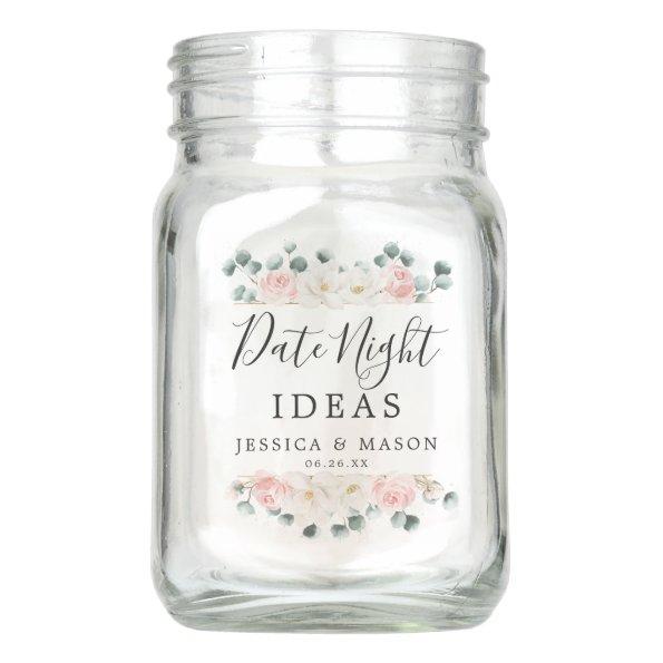 Date Night Jar Bridal Shower Wedding Gift Greenery