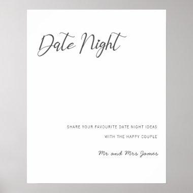 Date Night Jar Sign Wedding Advice Shower Cute