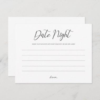 Date Night Jar Sign Wedding Advice Shower Cute Note Invitations