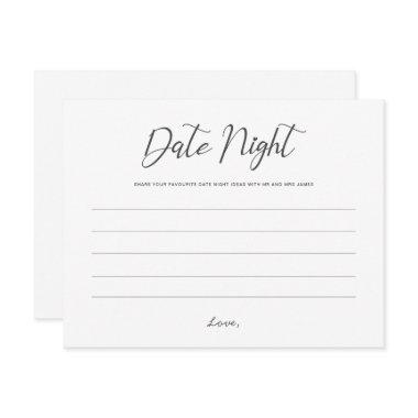 Date Night Jar Sign Wedding Advice Shower Cute Note Invitations