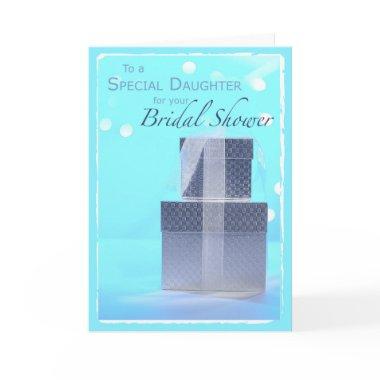 Daughter, Bridal Shower Gifts, Light Blue & Silver Thank You Invitations