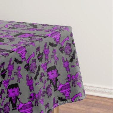 Day of Dead Doodles Purple Grey Tablecloth