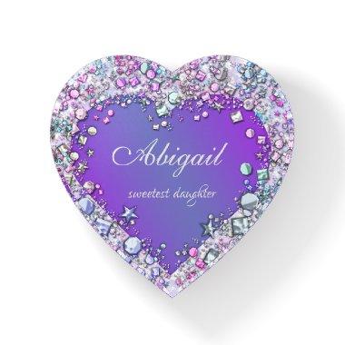 Dazzling Gems PERSONALIZED NAME Puple Holograph Paperweight