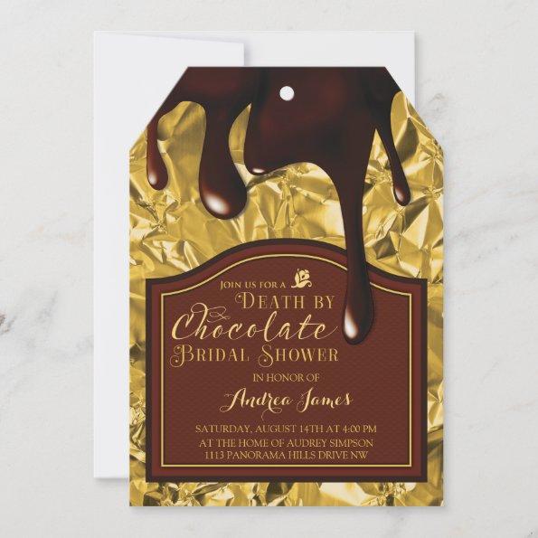 Death by Chocolate Gold Bridal Shower Invitations