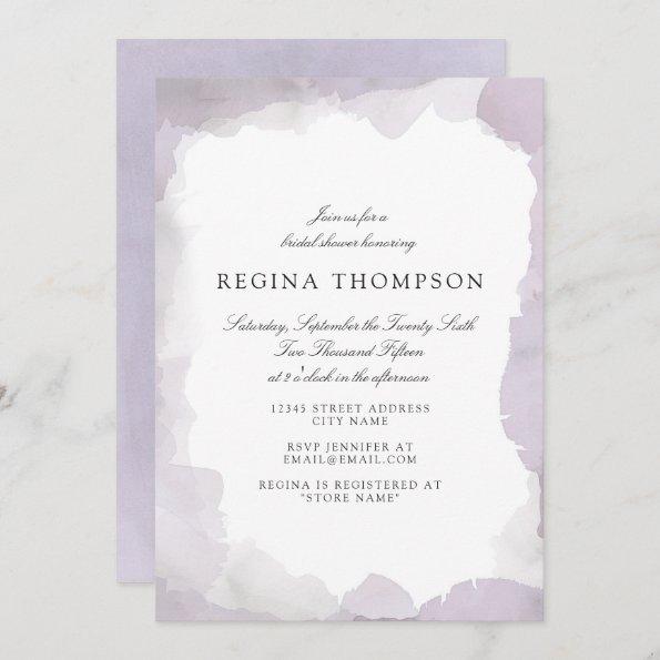 Debonair Lavender Bridal Shower Invitations