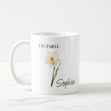 December Flower Personalized Coffee Mug