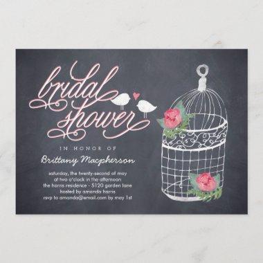 Decorated Bird Cage Bridal Shower Invitations