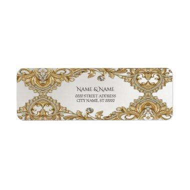 Decorative Gold Return Address Label