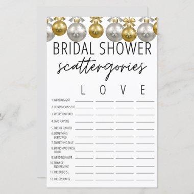 Decorative Light Bridal Shower Scattergories Game