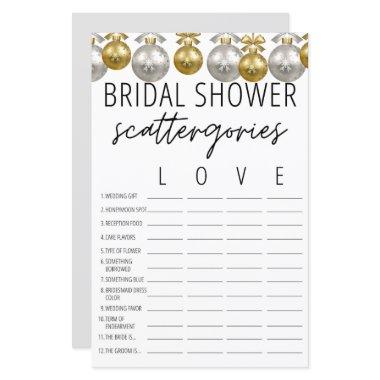 Decorative Light Bridal Shower Scattergories Game