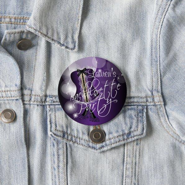 Deep Purple Bachelorette Party Pinback Button