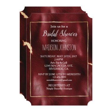 Deep Red Southwest Cowhide Invitations