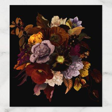 Deep Rich Elegant Autumnal Floral Envelope Liner