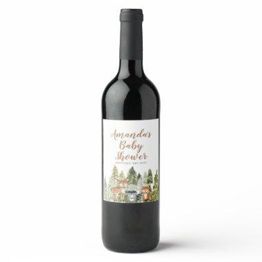 Deer animal adventure Camper Shower Wine Label