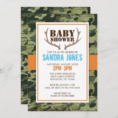 Deer Antlers Baby Shower Invitations