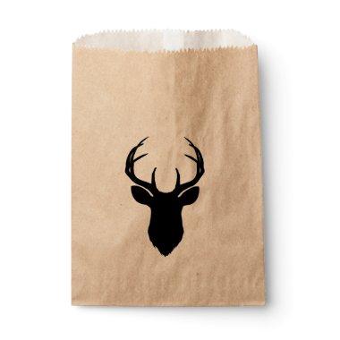 Deer Head Antlers Rustic Country Modern Favor Favor Bag