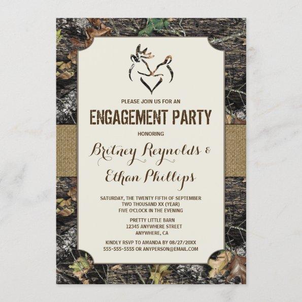Deer Hunting Camo Engagement Party Invitations