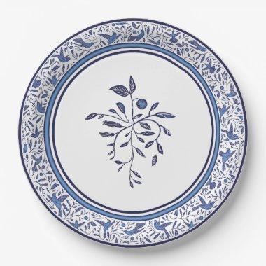 Delft Blue Humming Birds will Impress Your Guests Paper Plates